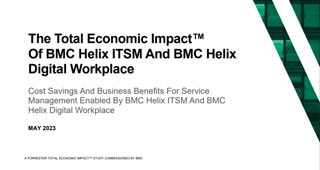 The Total Economic Impact<sup>™</sup> Of BMC Helix ITSM And BMC Helix Digital Workplace