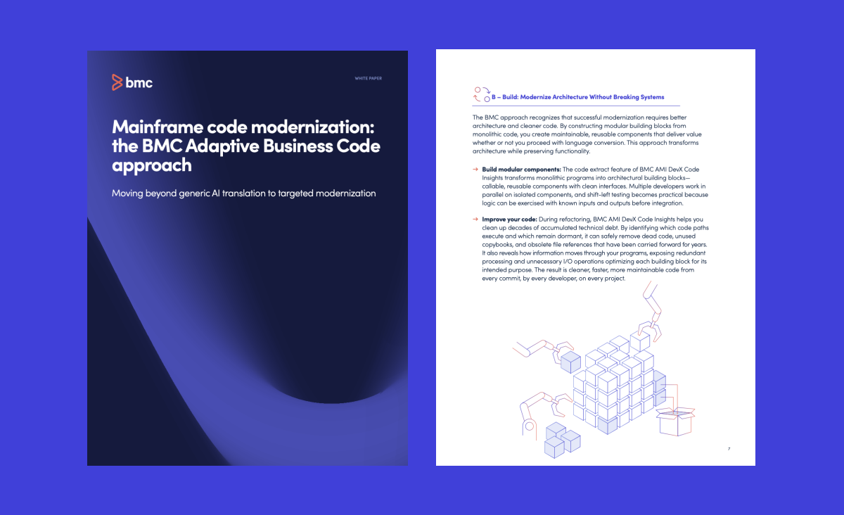 Mainframe code modernization: the BMC Adaptive Business Code Evolution approach